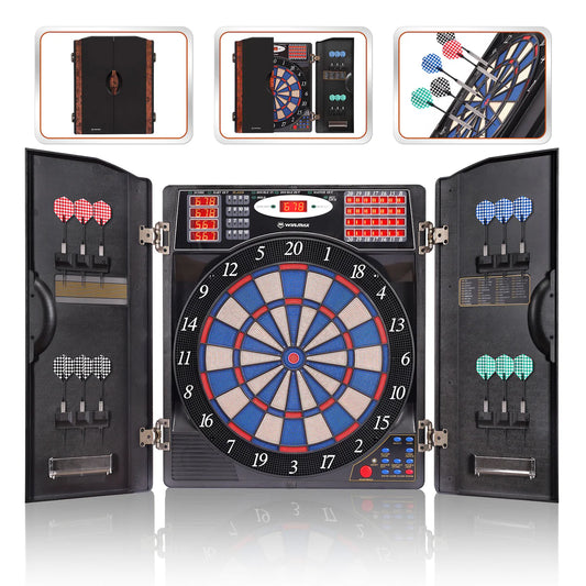 16-Player Electronic Dartboard Cabinet Set