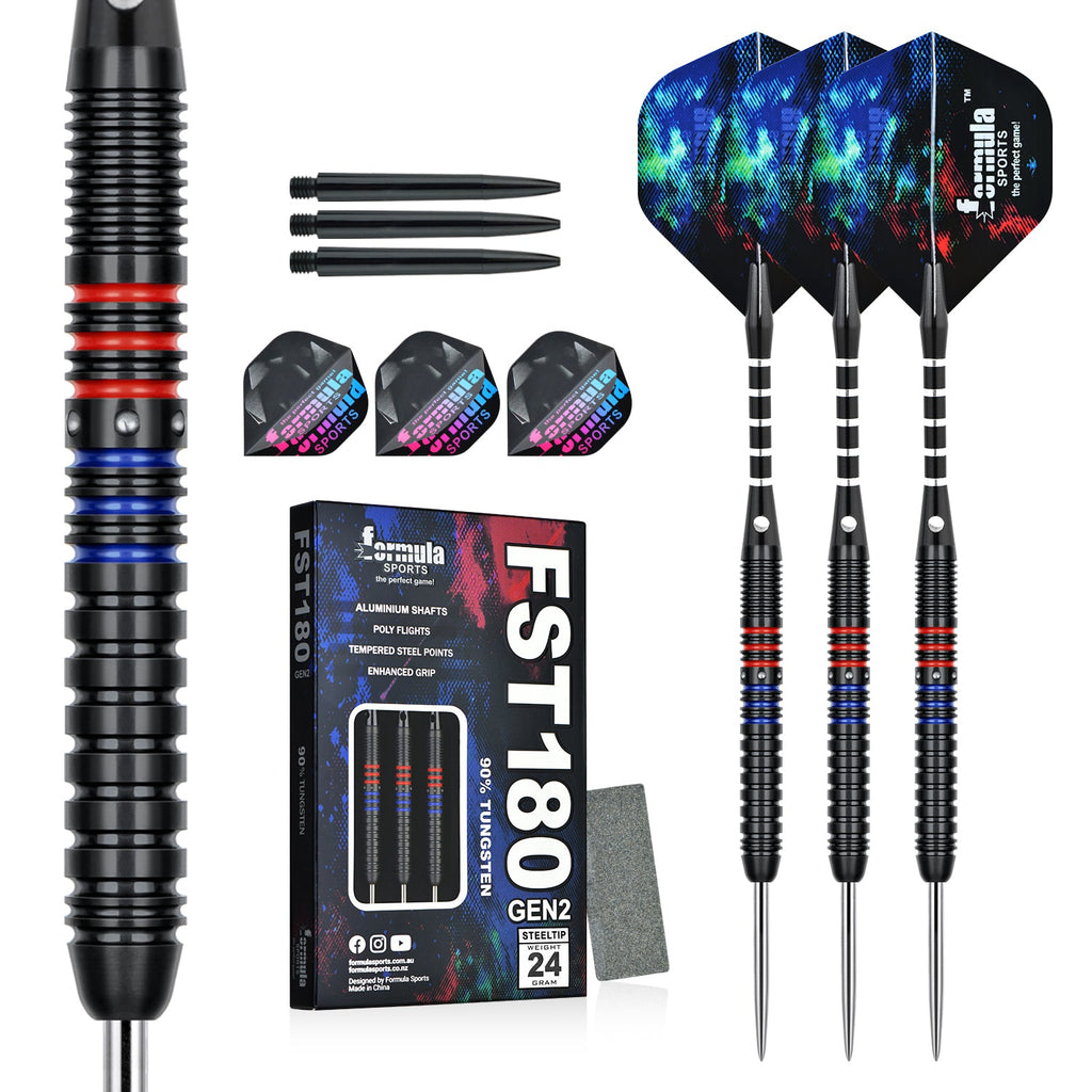 FST180 GEN2 Black + Red + Blue Dart Set (Pack of 3)