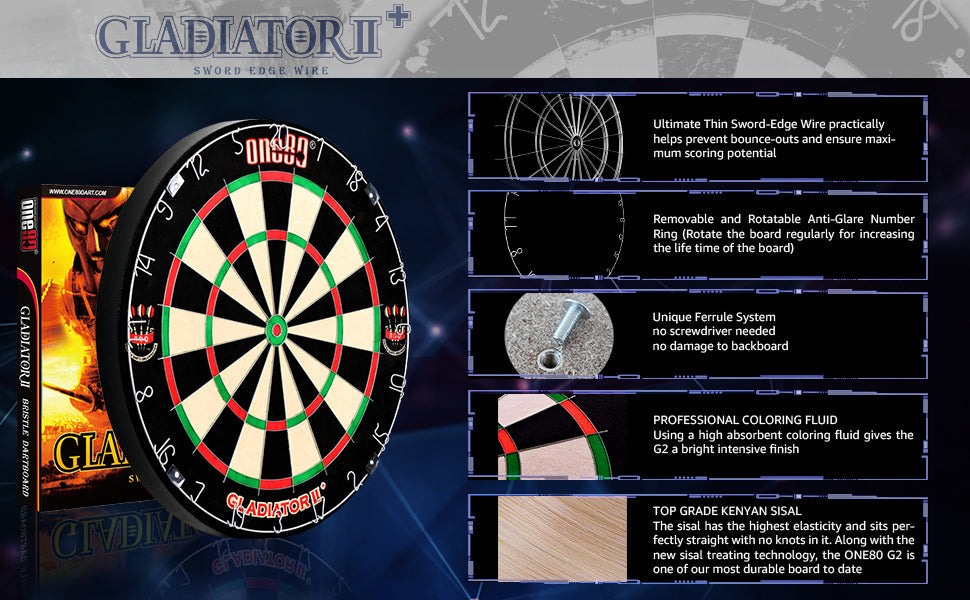 Gladiator 2 Darts + Dartboard + EVA Surround Combo