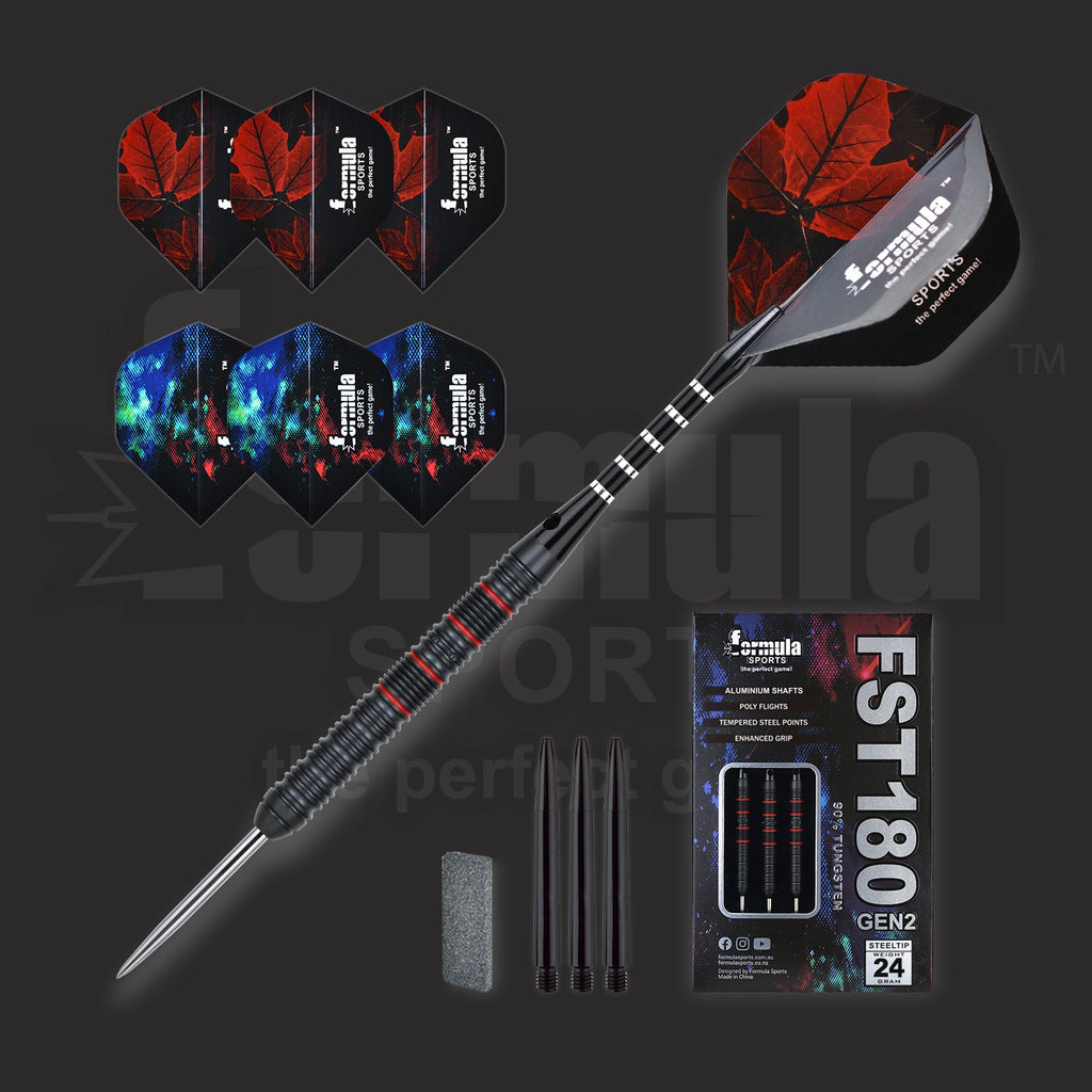 FST180 GEN2 Black + Red Dart Set (Pack of 3)