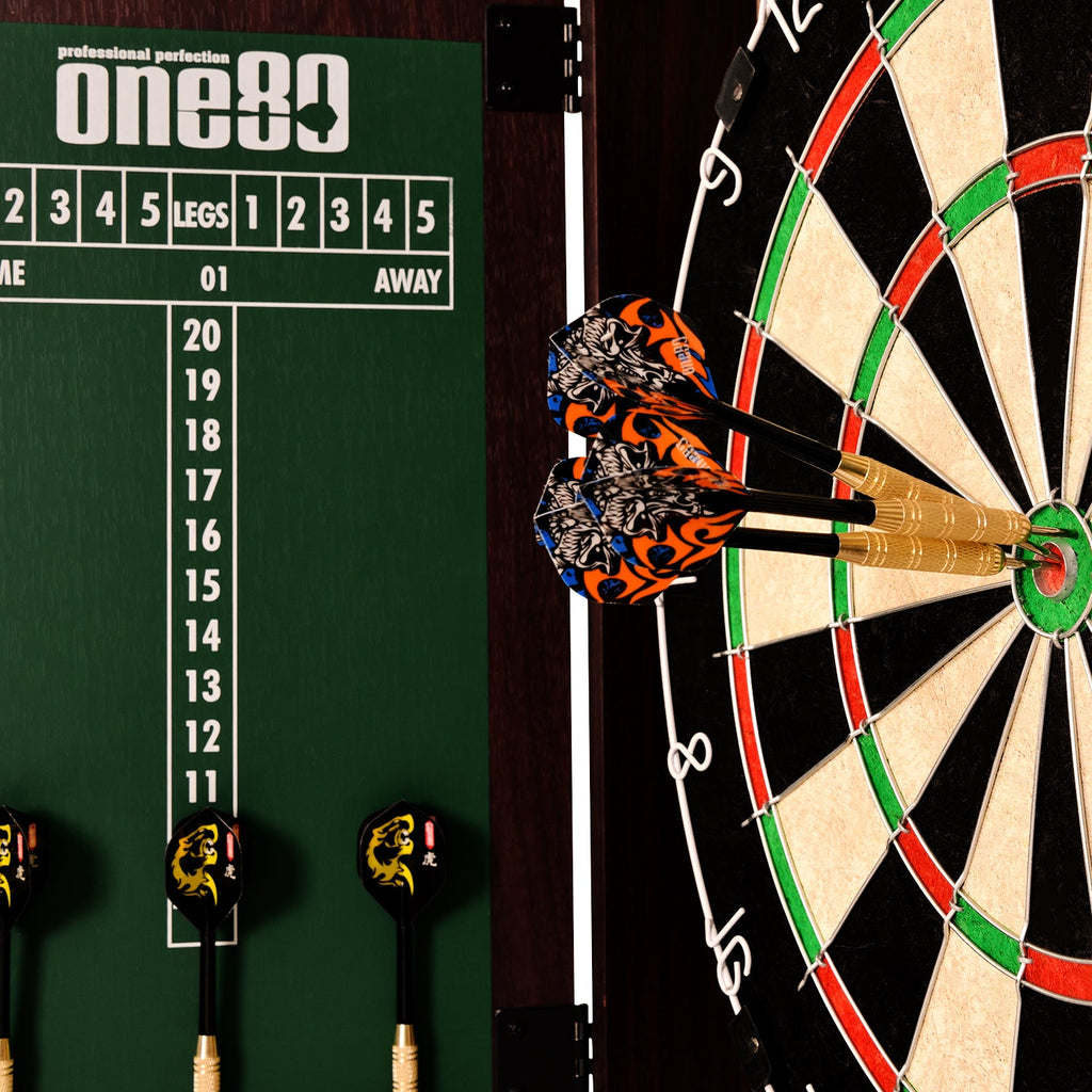 Vapor Wood Dartboard Cabinet Set with Dartboard + Darts + Scoreboard Combo