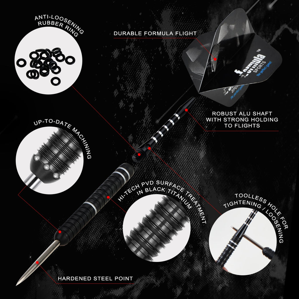 FST180 GEN3 Black + Silver Dart Set (Pack of 3)