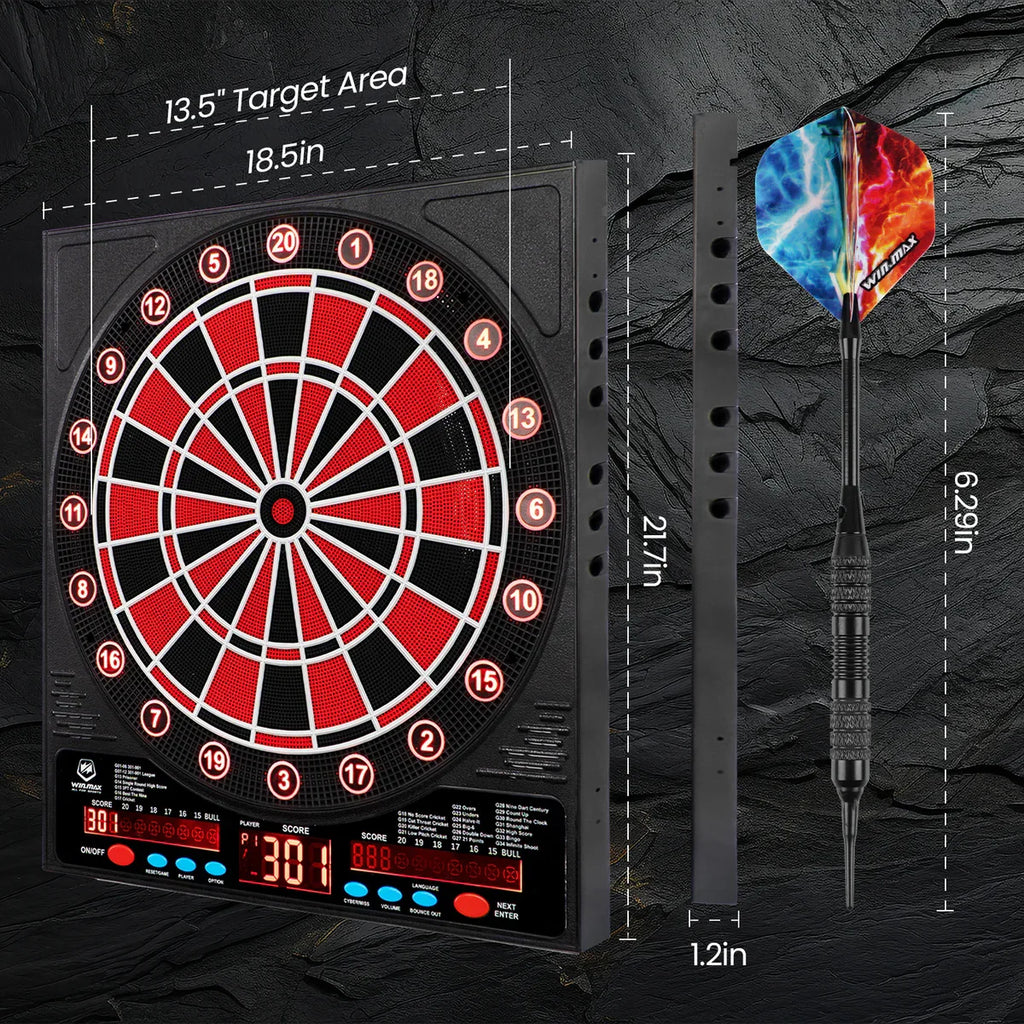 8-Player LED Electronic Dartboard Set