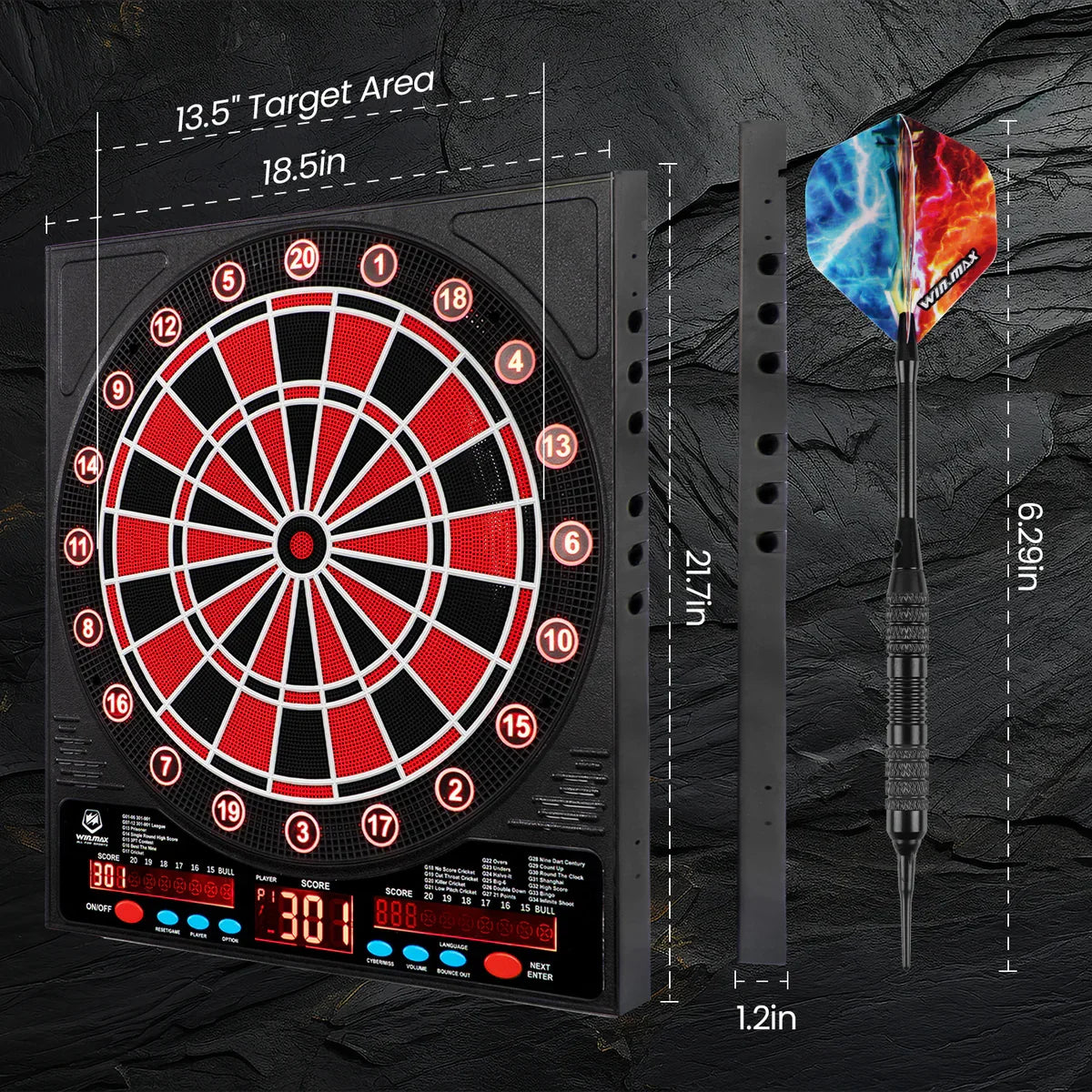 8-Player LED Electronic Dartboard Set