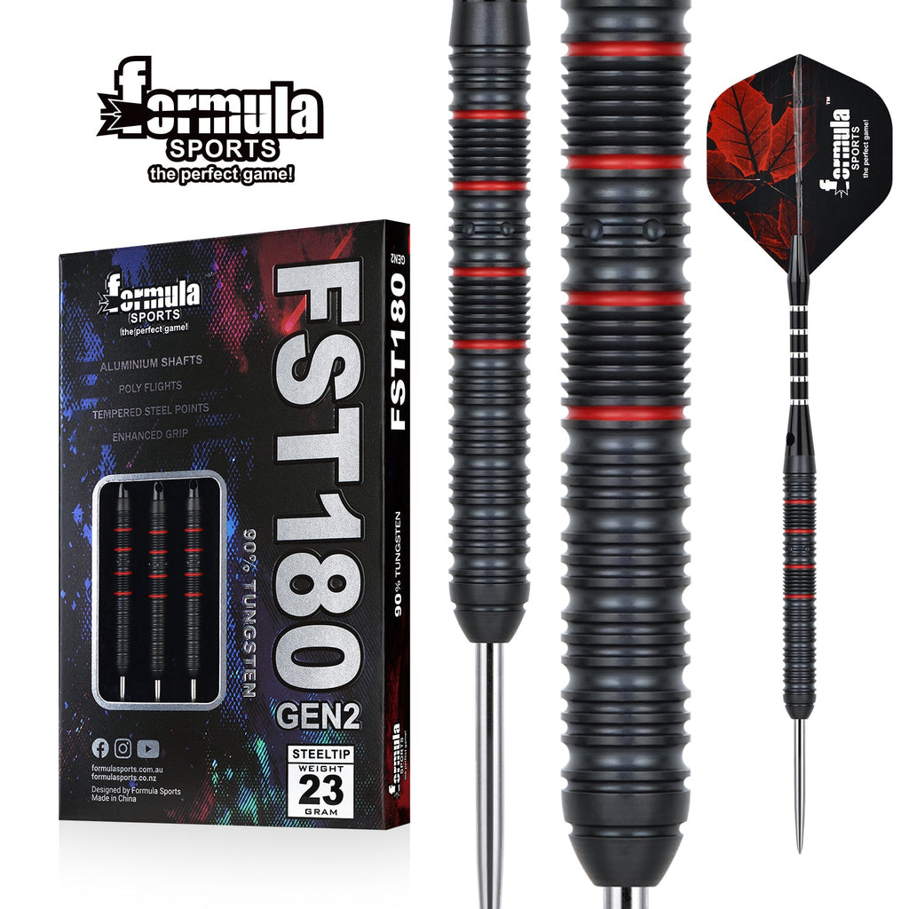 FST180 GEN2 Black + Red Dart Set (Pack of 3)