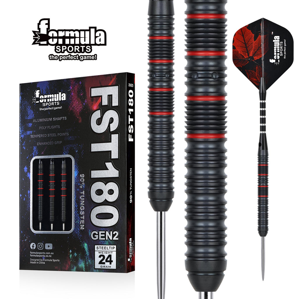 FST180 GEN2 Black + Red Dart Set (Pack of 3)