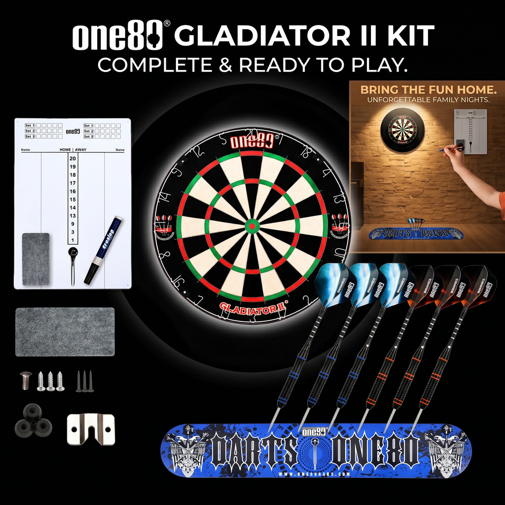 Gladiator 2 Darts + Dartboard + EVA Surround Combo